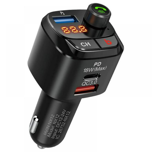 Bluetooth Car Adapter Wireless Music Play for Car with Dual USB Ports Fast Charging and USB Playing Supportable Bluetooth FM Transmitter 